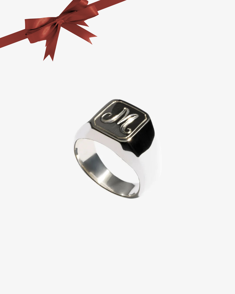 Emerald Monogram Signet Ring