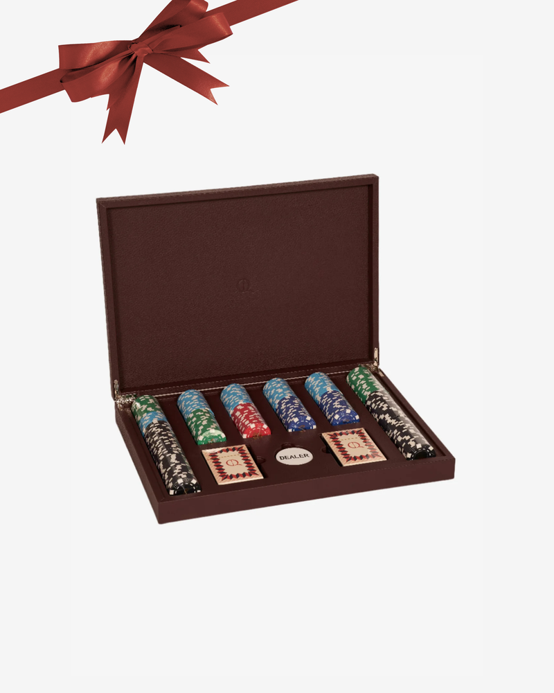 Leather Poker Set – Orange