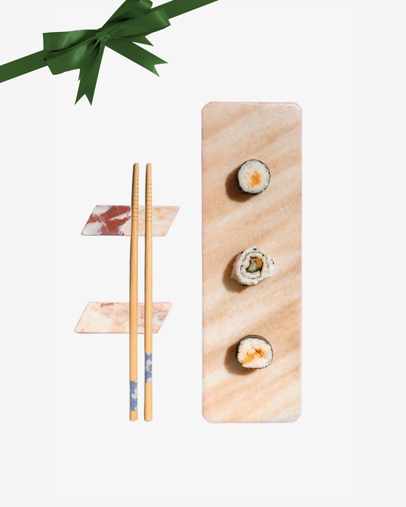 Pink Marble Sushi Set