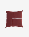 Cotton Pocket Cushion – Brown and Light Blue
