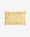 Draped Cotton Cushion – Light Yellow
