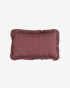 Vintage Red Stripe Frilled Cushion
