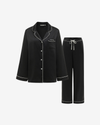 Little Heart Silk Pajama Set – Black