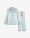 Little Heart Silk Pajama Set – Light Blue